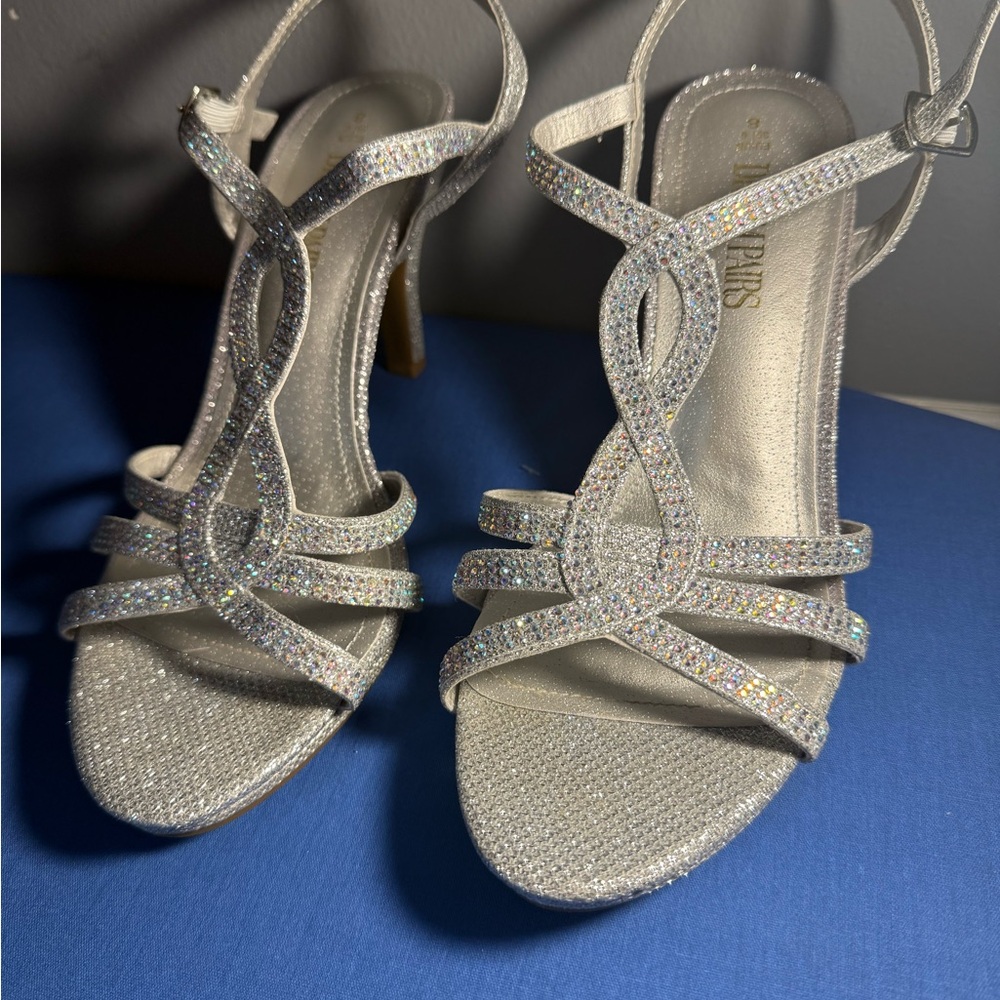 Dream Pairs Silver Glitter Heels
